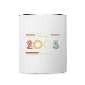 2005 Anniversaire Né En 2005 Rétro Millésime - Mug contrasté - blanc/noir - Devant