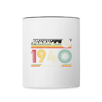 Anniversaire des années 1940 né dans les années 1940 rétro Vintage - Mug contrasté - blanc/noir - Devant