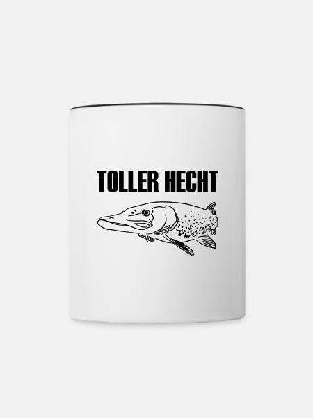 Angeln - Tasse zweifarbig - Weiß/Schwarz