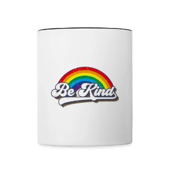 Be Kind LGBT Regenbogen - Tasse zweifarbig - Weiß/Schwarz - Vorne