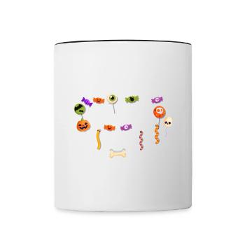 Candy Security Halloween Costume Parents Funny - Contrasting Mug - white/black - Front