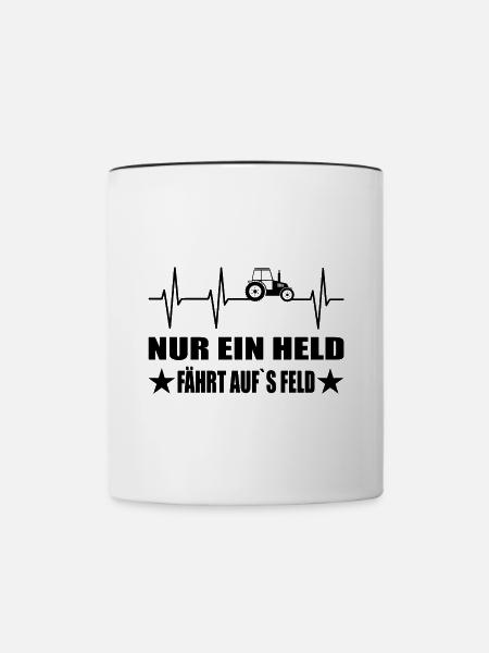 Traktor - Tasse zweifarbig - Weiß/Schwarz