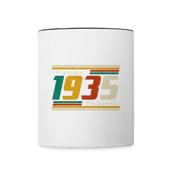 Vintage 1935 Geburtstag Retro Geschenk - Tasse zweifarbig - Weiß/Schwarz - Vorne