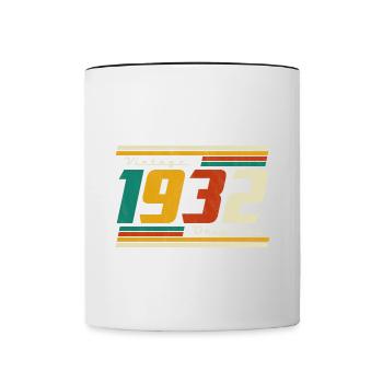 1932 born 90 year birthday retro - Contrasting Mug - white/black - Front