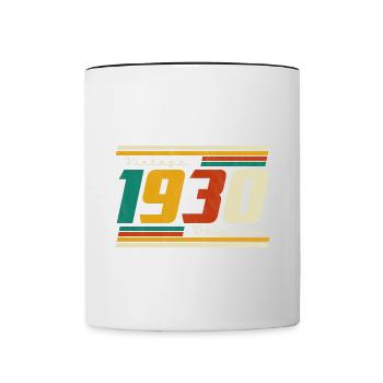 1930 ' s Né rétro coucher de soleil cadeau vintage - Mug contrasté - blanc/noir - Devant