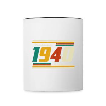 Anniversaire des années 1940 né dans les années 1940 rétro Vintage - Mug contrasté - blanc/noir - Devant