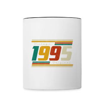 1995 Anniversaire Né En 1995 Rétro Millésime - Mug contrasté - blanc/noir - Devant