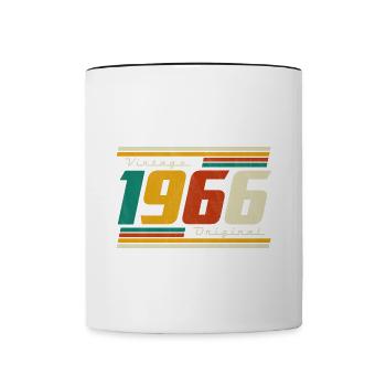 Né en 1966 1966 cadeau d’anniversaire vintage - Mug contrasté - blanc/noir - Devant