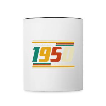 Anniversaire des années 1950 né dans les années 1950 rétro Vintage - Mug contrasté - blanc/noir - Devant