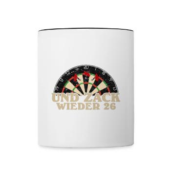 Funny Dart Saying Dartboard Dart Gift - Contrasting Mug - white/black - Front