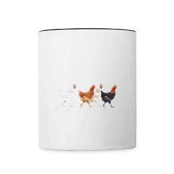 The Chickens Chickens Chicken Funny Music - Contrasting Mug - white/black - Front