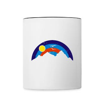 Colorado State USA Berge Wandern Urlaub retro - Tasse zweifarbig - Weiß/Schwarz - Vorne