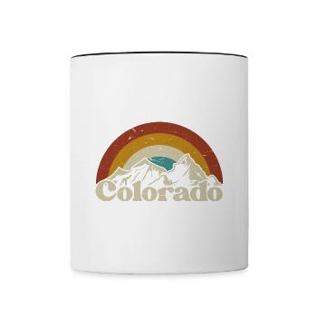 Colorado State USA Berge Wandern Urlaub retro - Tasse zweifarbig - Weiß/Schwarz - Vorne