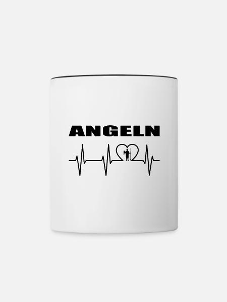Angeln - Tasse zweifarbig - Weiß/Schwarz