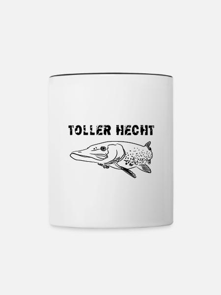 Angeln - Tasse zweifarbig - Weiß/Schwarz