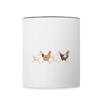 The Chickens Chickens Chicken Funny Music - Contrasting Mug - white/black - Front