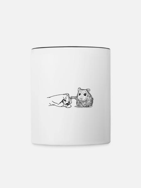 Hamster best friends for life gift - Contrasting Mug - white/black