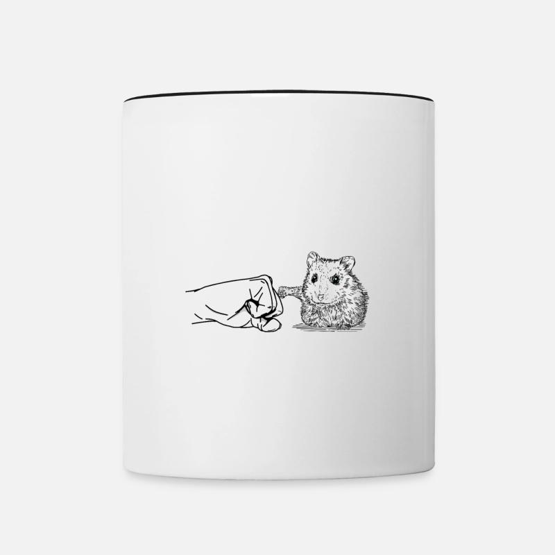 Hamster beste Freunde fürs Leben Geschenk - Tasse zweifarbig - Weiß/Schwarz