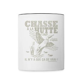 chasse à la hutte cadeau humour cool chasseur - Mug contrasté - blanc/noir - Devant