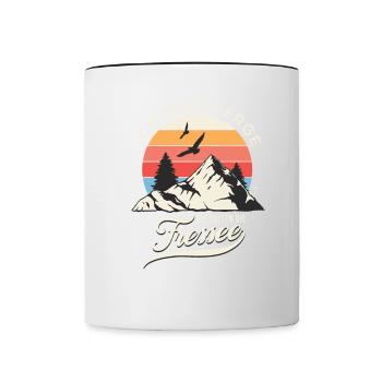 I like mountains that keep their mouths shut Hiking motif - Contrasting Mug - white/black - Front