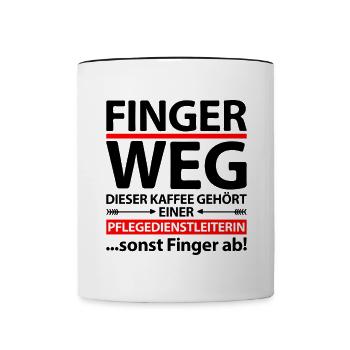 Pflegedienstleiterin PDL Abschiedsgeschenk - Tasse zweifarbig - Weiß/Schwarz - Vorne