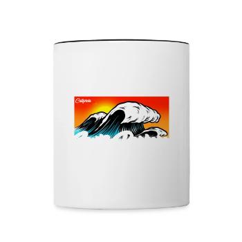 Santa Barbara California Sonnenuntergang Retro - Tasse zweifarbig - Weiß/Schwarz - Vorne