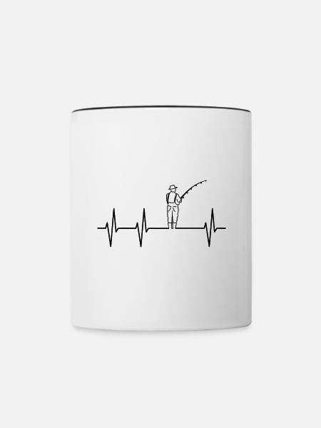 Angeln - Tasse zweifarbig - Weiß/Schwarz