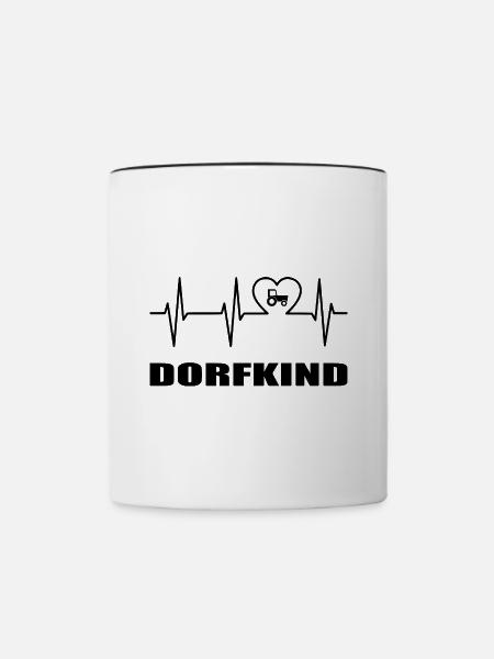 Dorfkind - Tasse zweifarbig - Weiß/Schwarz