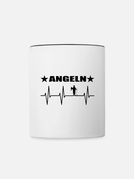 Angeln - Tasse zweifarbig - Weiß/Schwarz