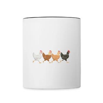 The Chickens Chickens Chicken Funny Music - Contrasting Mug - white/black - Front