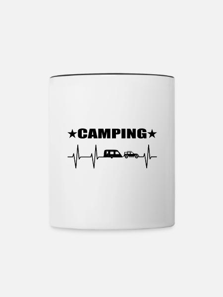 Camping - Tasse zweifarbig - Weiß/Schwarz