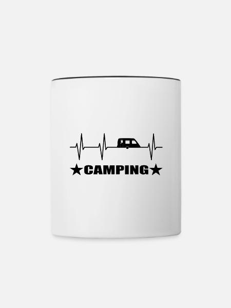 Camping - Tasse zweifarbig - Weiß/Schwarz