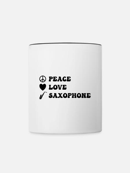Saxophon Spieler - Tasse zweifarbig - Weiß/Schwarz