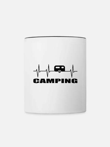 Camping - Tasse zweifarbig - Weiß/Schwarz