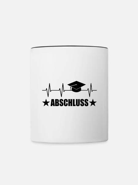 Abschluss - Tasse zweifarbig - Weiß/Schwarz