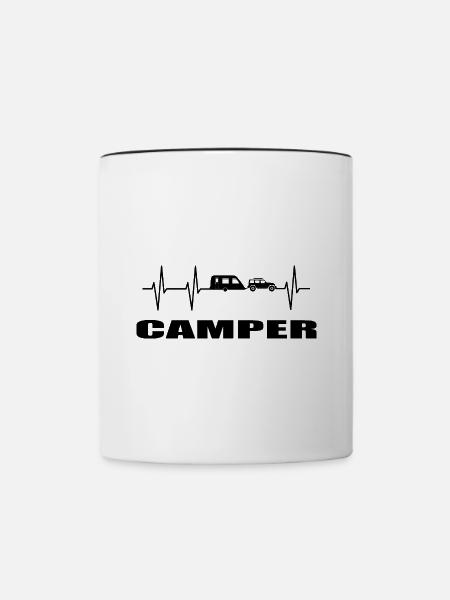 camping - Tasse zweifarbig - Weiß/Schwarz