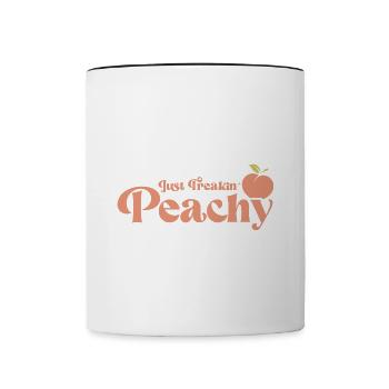 juste pêche - peach fruit dicton - Mug contrasté - blanc/noir - Devant