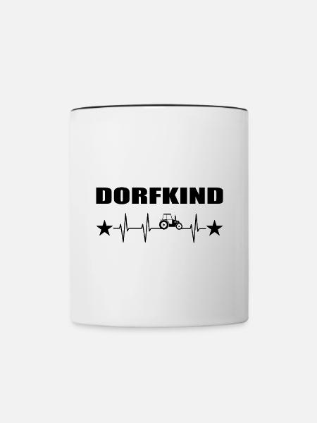 Dorfkind - Tasse zweifarbig - Weiß/Schwarz