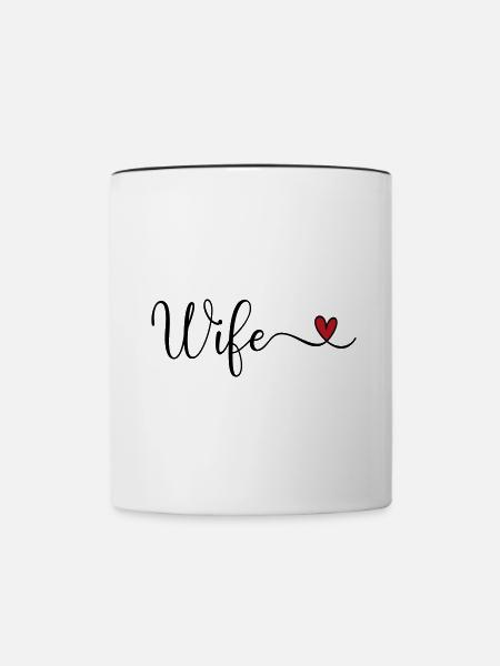 Ehefrau - Tasse zweifarbig - Weiß/Schwarz