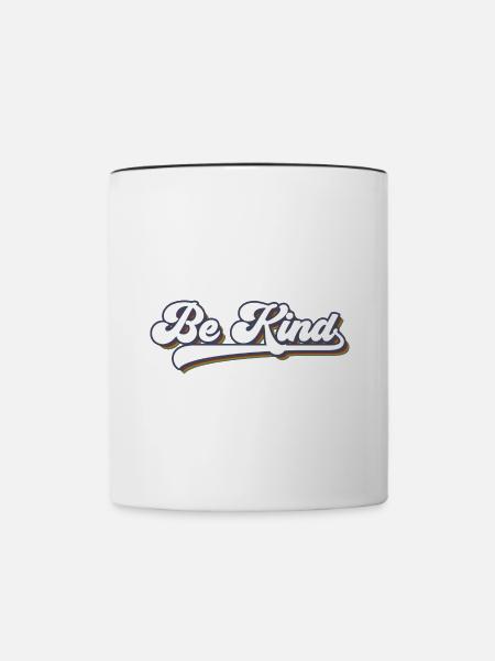Be Kind LGBT Regenbogen - Tasse zweifarbig - Weiß/Schwarz