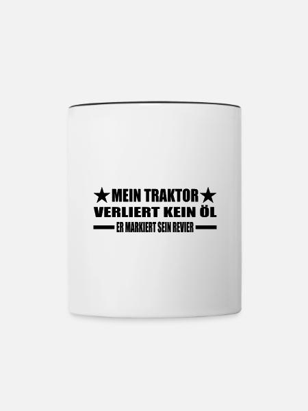 Traktor - Tasse zweifarbig - Weiß/Schwarz