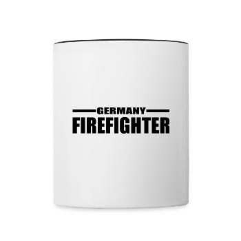 Feuerwehr - Tasse zweifarbig - Weiß/Schwarz - Vorne