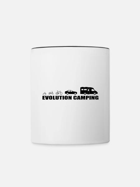 camping - Tasse zweifarbig - Weiß/Schwarz