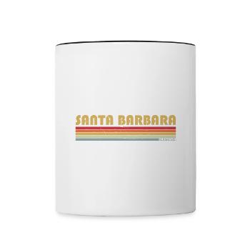 Santa Barbara Californien Surfer Sommer Retro - Tasse zweifarbig - Weiß/Schwarz - Vorne