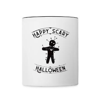 Voodoo Puppe Halloween - Tasse zweifarbig - Weiß/Schwarz - Vorne