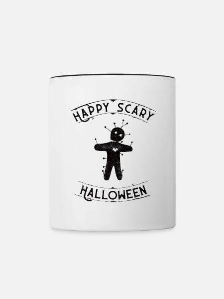 Voodoo Puppe Halloween - Tasse zweifarbig - Weiß/Schwarz