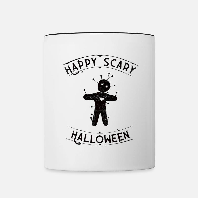 Voodoo Doll Halloween - Contrasting Mug - white/black