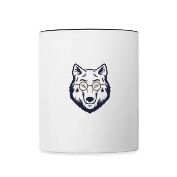 Cadeau Papy Wolf White Direwolf Glasses - Mug contrasté - blanc/noir - Devant