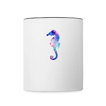 Cadeau étoile de galaxie - Mug contrasté - blanc/noir - Devant
