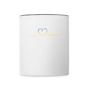 Peace and love for Ukraine - Contrasting Mug - white/black - Front